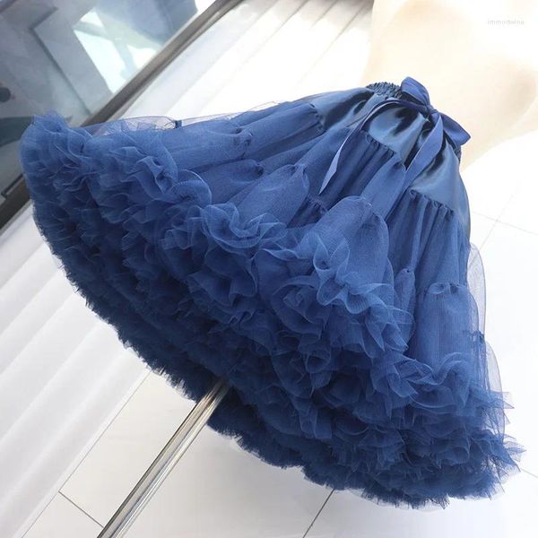 Vêtements de nuit pour femmes Cosplay à volants Lolita Jupon Jupon sans cerceau Femme Fluffy Bubble Tutu Jupe Puffy Half Slip Prom Party Crinoline