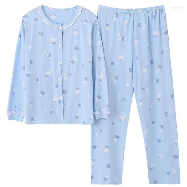 Ropa de dormir de algodón para mujer, conjuntos de lactancia de maternidad, pijamas de lactancia de otoño e invierno para mujeres embarazadas, ropa de dormir para embarazadas, salón