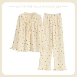 Vêtements de nuit pour femmes pyjamas ennemi les femmes Pantalon à manches longues au printemps