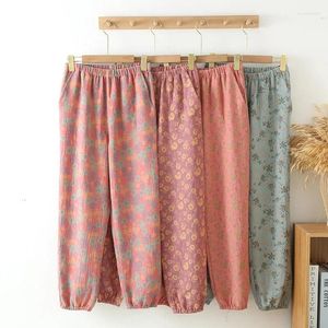 Vêtements de sommeil pour femmes coton sleep bottoms frais imprimé pantalon pantalon de pyjama printemps