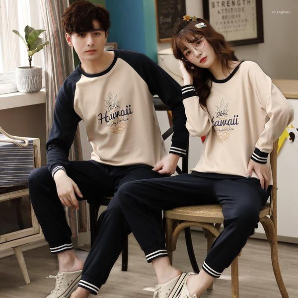 Couple de vêtements de nuit pour femmes pour dormir coton hommes et femmes correspondant à la maison costumes mode dessin animé amoureux loisirs vêtements de nuit hommes pyjamas ensembles