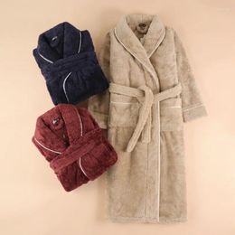 Vrouwen Nachtkleding Paar Warme Flanel Fleece Badjas Dikker Gewaad Vrouwen Kimono Badjas Winter Peignoirs Douchegewaden Loungewear