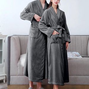 Dames nachtkleding koppels lang plus size winter warm koraalfleece badjas dames heren flanellen kimono badjas bruidsmeisje kamerjas