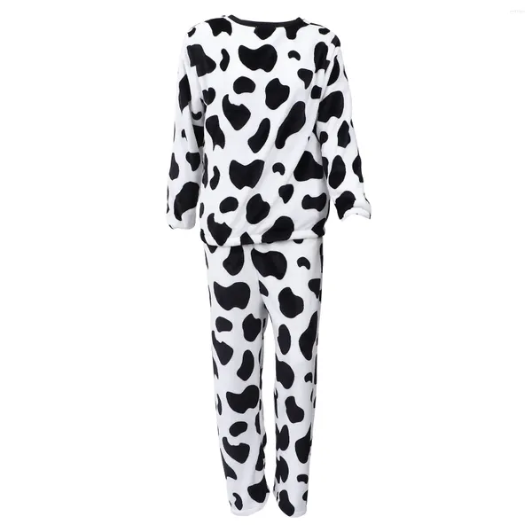 Vêtements de nuit pour femmes Vache Home Vêtements Pyjamas pour Lady Girl Chemise de nuit Femmes Chemises de nuit à manches longues Flanelle Nighty Robe de dessin animé