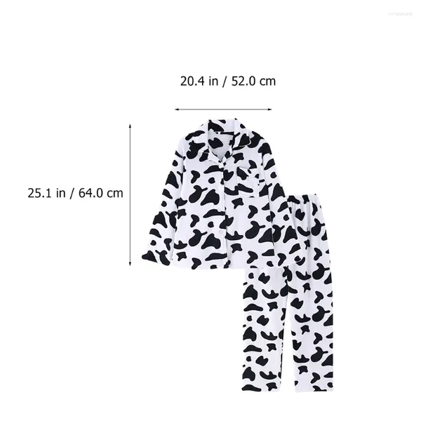 Ropa de dormir para mujer, ropa con estampado de vaca, pijamas con estampado de animales de algodón, camisones para mujer