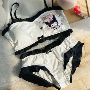 Dames Nachtkleding Schattig Kaneelhond Kuromi Print Tube Top Pyjama Set Sexy Lolita Strapless BH Ondergoed Pak Comfortabel Melk Zijde Meisjes