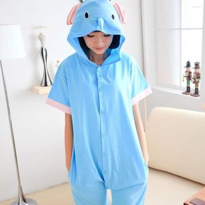 Vêtements de nuit pour femmes Éléphant Femmes Pyjamas Été Coton Animal Pijamas Dessin Animé Cosplay Onesies Costume À Manches Courtes