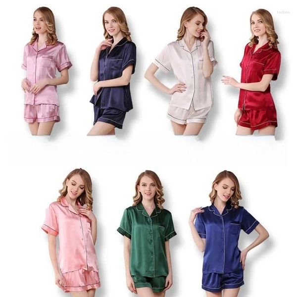 Ropa de dormir para mujer, pijama de seda de manga corta con etiqueta con logotipo personalizado de fábrica, conjuntos de bragas de lujo para mujer, conjunto de pijama de mora pura