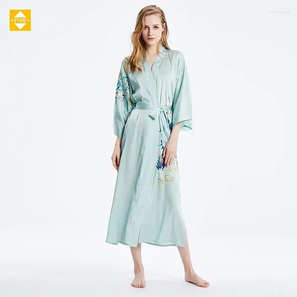 Vêtements de nuit pour femmes Ventes directes d'usine Hangzhou Foulard en soie Mulberry Long Kimono Confort et vêtements de maison décontractés peuvent être réservés en tissu