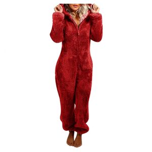 Vêtements de nuit pour femmes Mode Onesies Vêtements de nuit en polaire Ensemble de capuche grande taille Pyjamas pour femmes adultes pour l'hiver Pyjamas chauds Femmes S-3XL 231205