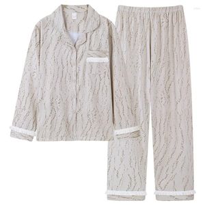 Vêtements de nuit pour femmes Mode Imprimer Femme Belle Porter Vêtements de loisirs Dentelle Décoration Printemps Manches longues Femmes Pyjamas pour dormir Pijamas Mujer