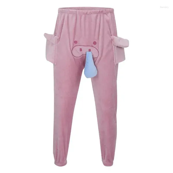 Ropa de dormir para mujer Pantalones divertidos de cerdo Pareja Pijamas Pantalones Suave Nariz grande Unisex Lindo pijama de animales para regalo