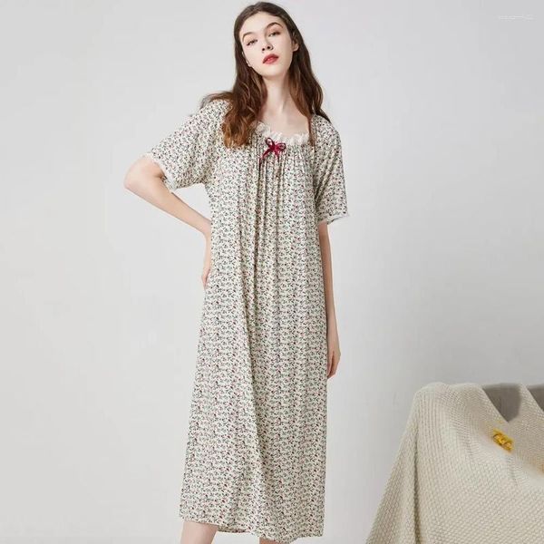 Robe de nuit pour femmes, plus pyjama, chemise de nuit, vêtements de nuit, Lingerie, chemise de nuit, manches en coton, pour la maison, courte