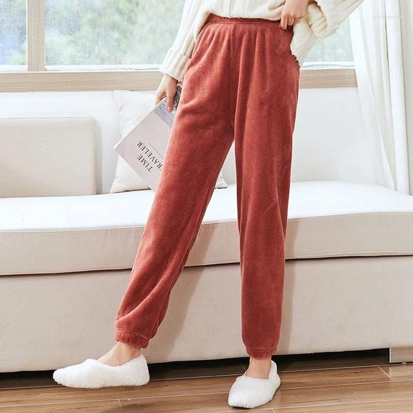 Vêtements de nuit pour femmes sous-vêtements pantalons chauds thermiques pantalon pantalon de pyjama en velours