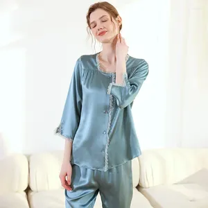 Pyjamas pour femmes de haute qualité en gros pyjamas en soie femmes 19mm mûrier vêtements de nuit 2 pièces sexy