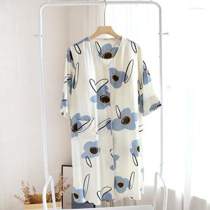 Ropa de dormir de las mujeres de alta calidad de las mujeres de la impresión de la flor camisón lencería sexy vestido de noche suelta niñas ropa de dormir dulce transpirable Sleepshirt