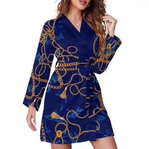 Vêtements de nuit pour femmes Stock-1211859079 Robe de pyjama col en V Robes sexy femme à manches longues chambre chemise de nuit motif pyjamas Robes