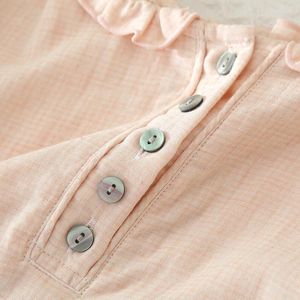 Vêtements de nuit pour femmes japonais confortable pur coton été pull mince pyjama à manches 5/4 simple et peut porter un pantalon 9/4 à l'extérieur de la maison