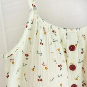 Vêtements de nuit pour femmes Chemise de nuit florale japonaise Vêtements de nuit coréens Femmes Pyjamas imprimés Vêtements de nuit d'été Chemise de nuit sans manches Peignoir mince