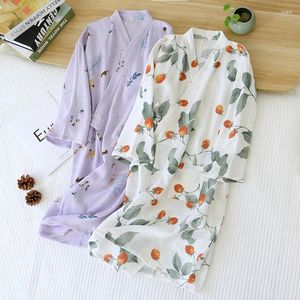 Dames Nachtkleding Japanse Kimono Pyjama Katoen Lente Herfst Zomer Dunne Loszittende Badjassen Thuis Kleding Nachtkleding Homewear