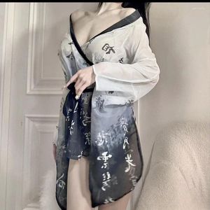 Ropa de dormir para mujeres japonesa retro retro kimono bañera sexy cosplay camisón kawaii lencería uniforme en v chapinete