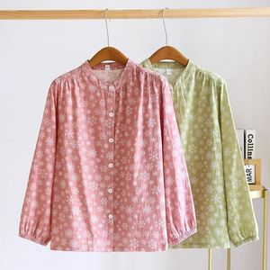 Vêtements de nuit pour femmes printemps japonais et automne à manches longues Pyjamas Coton Pièce monero