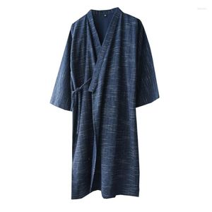Vêtements de nuit pour femmes Style japonais Dentelle Kimono Pyjamas Hommes Printemps Été Pur Coton Jacquard Mince Lâche Respirant Sueur À La Vapeur Homewear