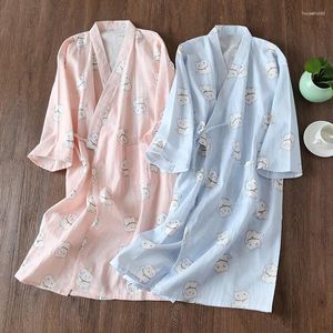 Pyjama de Style japonais pour femmes, vêtements de nuit d'été en coton, amples, peignoirs surdimensionnés, Kimono, vêtements de maison, printemps automne