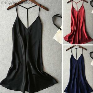 Dames slaapkleding dames sexy zijden satijnen nachtjurk mouwloze nachtjaars v-hals nachtkleding voor vrouwen nachthemd plus size nachtdress slaapkleding T230523