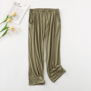 Vêtements de nuit pour femmes dames été mollet longueur pantalon Section mince doux Modal taille haute pyjama de couchage couleur unie bas de sommeil