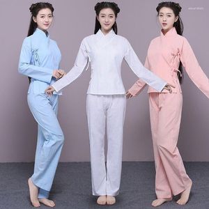 Dames Nachtkleding Dame Moderne Vrouwen Pyjama Sets Pakken Tops Broek Verbeterde Hanfu Chinese Stijl Oude Outfits Slapen Binnenkleding Feest