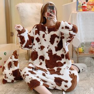 Dames Nachtkleding Grote 5XL Jurk 2023 Koraal Fleece Nachthemd Winter Dikke Flanel Leuke Losse Nachtjapon Voor Zwangere Lange Pijama