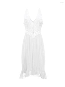 Vêtements de nuit pour femmes Lingerie Chemise de nuit sans manches Dos ouvert Dentelle Nuisette Babydoll Robe de nuit