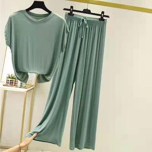 Dames Nachtkleding Loungewear Dames Modale Katoenen Pyjama 2 Delige Set Zomer Losse Mouwloze Ronde Hals Huiskleding Comfortabele Pijamas