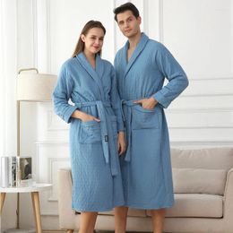 Vêtements de nuit pour femmes Amoureux Coton Éponge Terry Peignoir Femmes Robe Kimono Robe Automne Hiver Lâche Chemise De Nuit Lingerie Intime