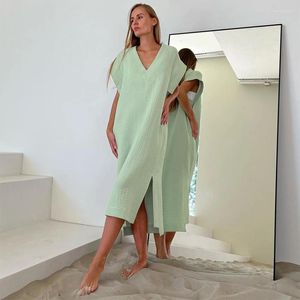 Lovship – chemise de nuit en coton pour femmes, pyjama sans manches, doux, col en V, vêtements de nuit, costume d'été pour la maison