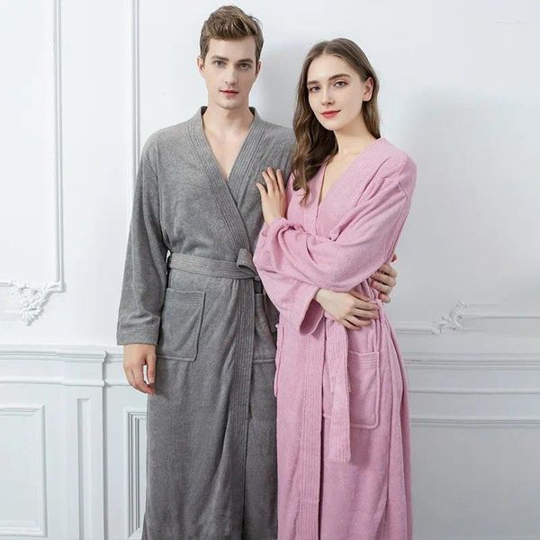 Vêtements de nuit pour femmes Homme Femme Pyjama Couple Serviette Peignoir Quatre Saisons Salon de beauté Même sueur Vêtements à la vapeur Plus Taille Yukata