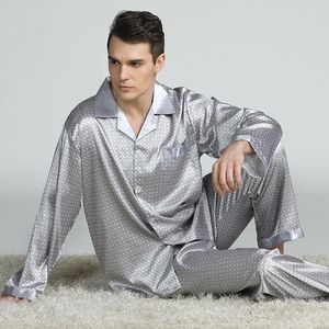 Ropa de dormir para mujer, traje de pijama de 2 piezas para hombre, conjunto de dormir de satén de manga larga para primavera, ropa para el hogar, lencería íntima, pijamas para el hogar con solapa