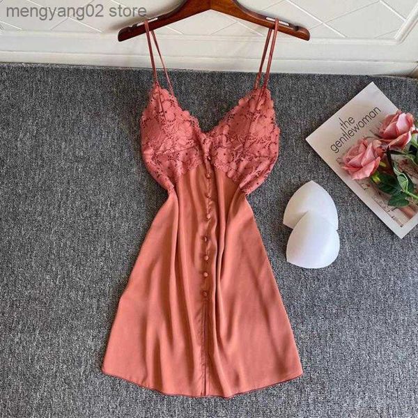 Vêtements de nuit pour femmes New Lace Pyjamas Suit Sexy Womens 2PCS Pyjama Accueil Vêtements Satin Strap Top Shorts Sleep Set Nightwear Lingerie Intime T230523