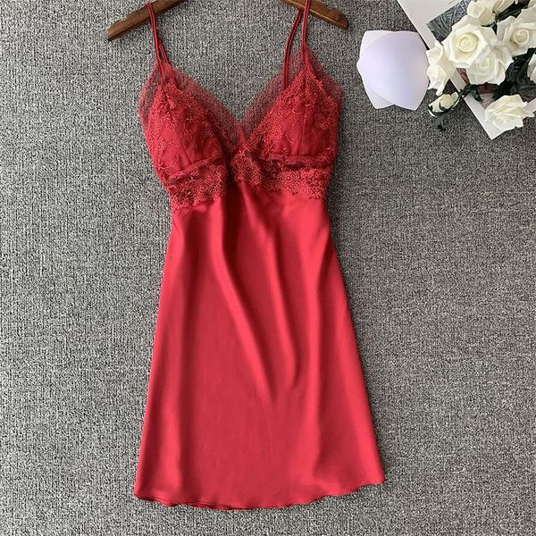 Vêtements de nuit pour femmes robe de nuit femmes Sexy dentelle caraco dos nu dormir doux robe chemise de nuit Lingerie robe de nuit hauts de nuit