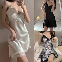 Dresses de nuit pour femmes Femmes Sexy Halter Lace V-Neck Female Sans manches Nights Night Sleep Sleep NightRss For Dames