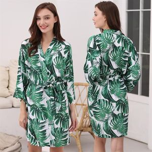 Vêtements de nuit pour femmes Owiter 2022 Femmes Coton Robe Tropical Floral Robes de demoiselle d'honneur Mariée Mariée Mariage Kimono Dressing pour Wom229f