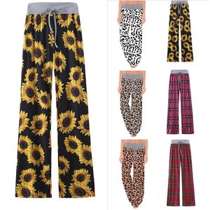 Dames slaapkleding pyjamabroek pantaloni estivi donna plus size luipaard print casual trekkoord brede been dames '