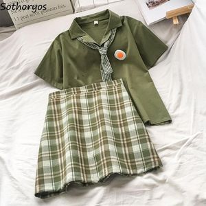 Vrouwen Nachtkleding Pyjama Sets Vrouwen Groene Geruite Bodems Sexy Turn-down Kraag Chique Tops Zachte Mode Preppy Stijl pyjama Voor Tienermeisjes