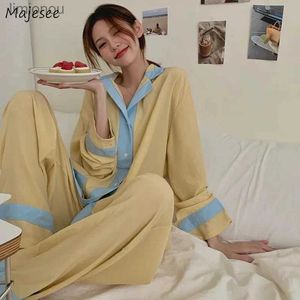 Damesnachtkleding Pyjamasets Dames Japanse stijl Eenvoudig patchwork Herfst Grote maat S-3XL Lounge Basic Tender Nachtkleding Gezellig Ins-ontwerp DamesC24319