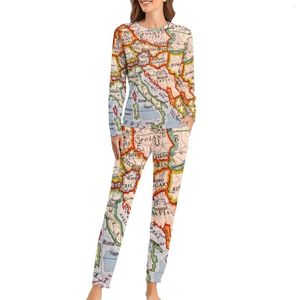 Nachtkleding voor dames Pyjama's Dames Kleurrijk Geografisch Trendy thuispak Dagelijks tweedelige oversize set