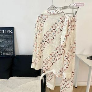 Vrouwen Nachtkleding Pamas Set voor Vrouwen Luxe Gouden Veet Pyjama Vrouw Lange Mouw Broek Homewear Dames Sets Vrouwelijke