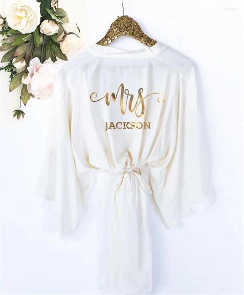 Vêtements de nuit pour femmes Robe de mariée personnalisée personnalisée Mme Mariage Cadeaux de fête de mariée Douche Équipe de demoiselle d'honneur