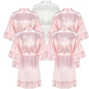 Vêtements de nuit pour femmes Bride Bridesmaid Wedding Short Robe Bath Baignier Womens Kimono Yukata Nightgown Lady SleepShirts Pajama Night Dress