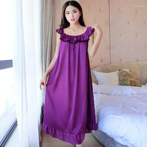 Vêtements de nuit pour femmes grande taille 4XL vêtements en soie chemises de nuit dames Sexy dentelle été filles sans manches robe de nuit chemises de nuit